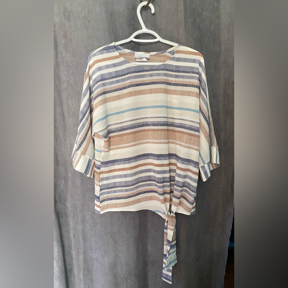 Striped Women's Top with Tie Detail | LARGE | EUC
